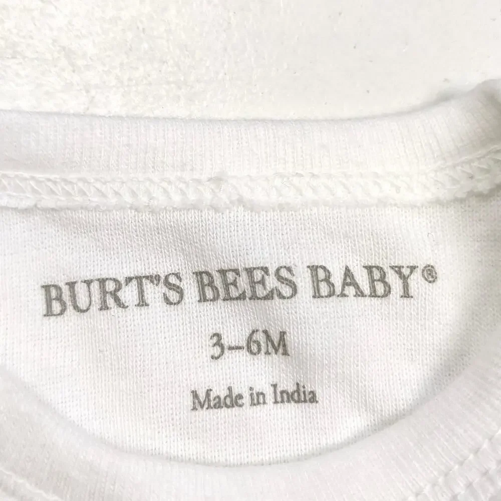 Burts Bees onesie brand bees